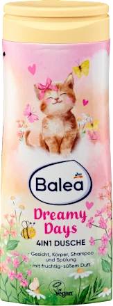 Balea Children's Shower Gel Face, Body, Shampoo & Conditioner 4in1 Dreamy Days, 300 ml