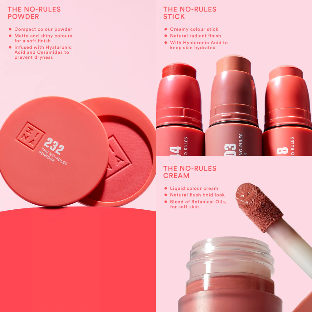 3INA The No-Rules Powder multifunctional makeup for eyes, lips and face