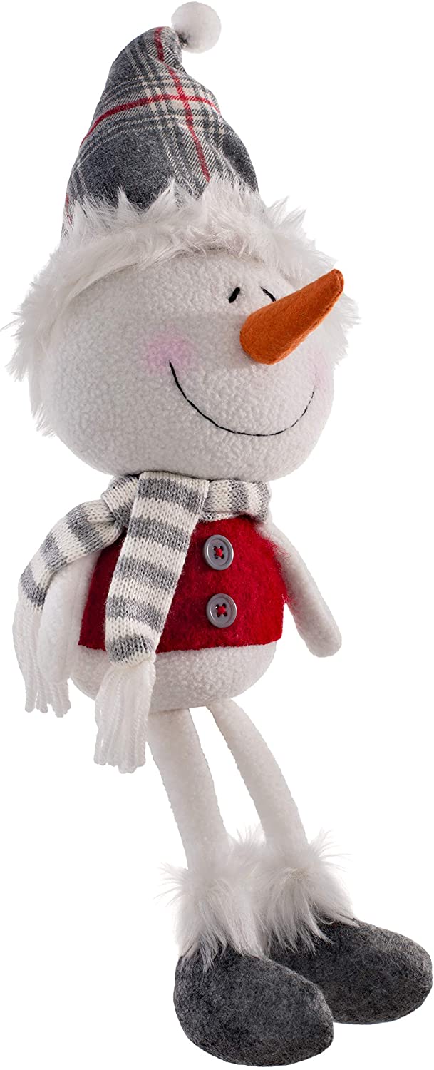 WeRChristmas 33 cm Snowman Sitting Ornament - Multi-Colour