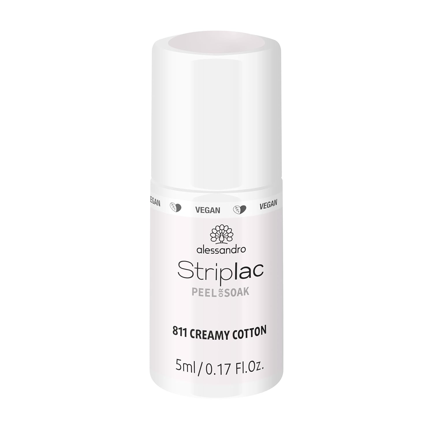 Alessandro Striplac Peel or Soak - Blooming Spring - Cream Cotton - Bright Beige - Vegan - Led Nail Polish in Beige - For Perfect Nails in 15 Minutes, 5 ml