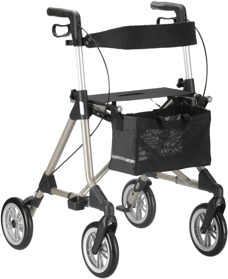 RUSSKA Elan Plus Rollator with Extra Soft Comfort Wheels, Champagne