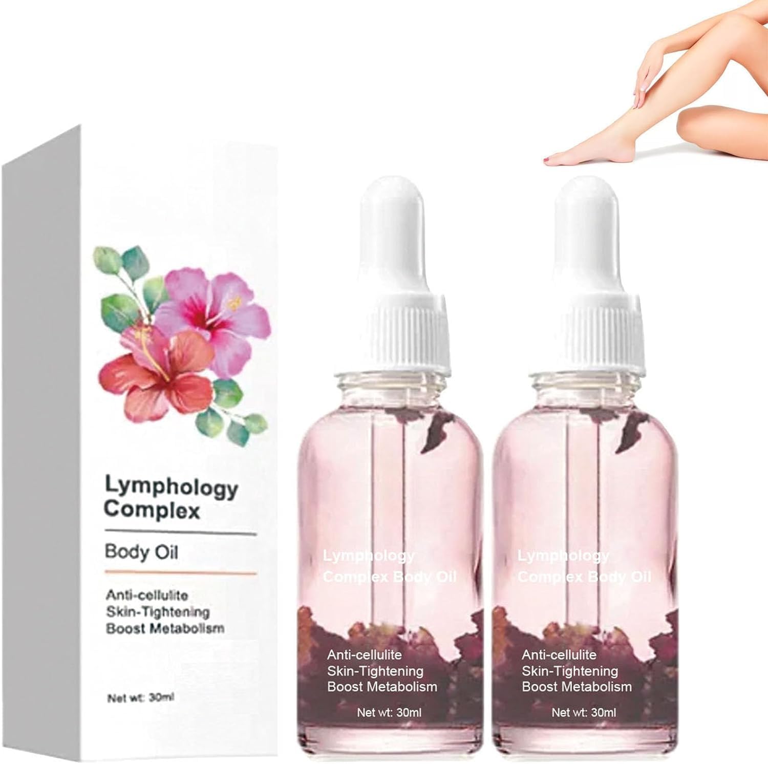 Generic Lymphology Complex Body Oil, Lymphatic Skin Care Massage Oil, Rose Massage Oil for Massage Therapy, Soothing Touch, Revitalising Skin Vitality, Skin Tightening (2 Pieces)