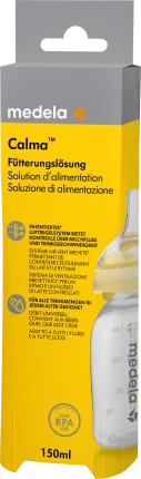 MEDELA baby bottle with Calma teat, yellow, 0-6 months, 150ml, 1 pc