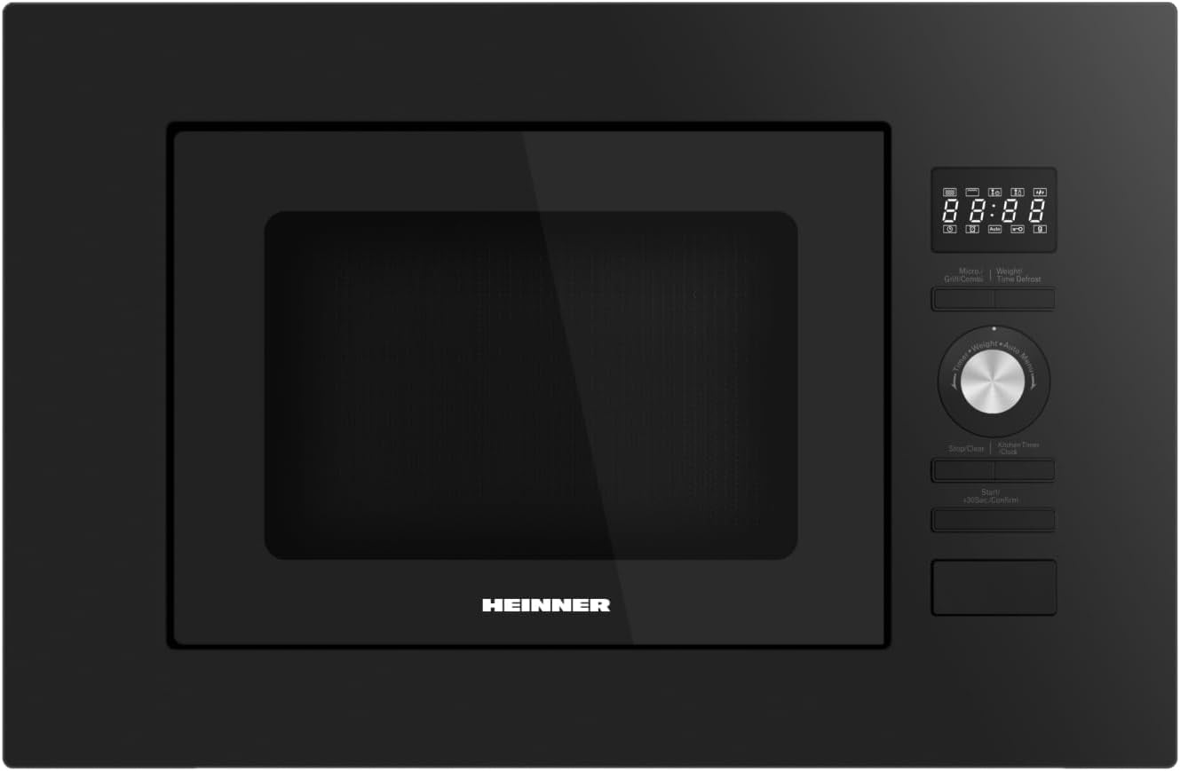 HEINNER Store HEINNER HMW-MDBI20GDBK 28 L Built-in Microwave Oven with Digital Control and 1000 W Grill Black 5 Year Warranty