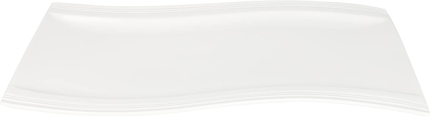 MALACASA, Flora Series Rectangular Serving Plate Cream White Porcelain 16.25 Inches Flat Plate Dinner Plate Square