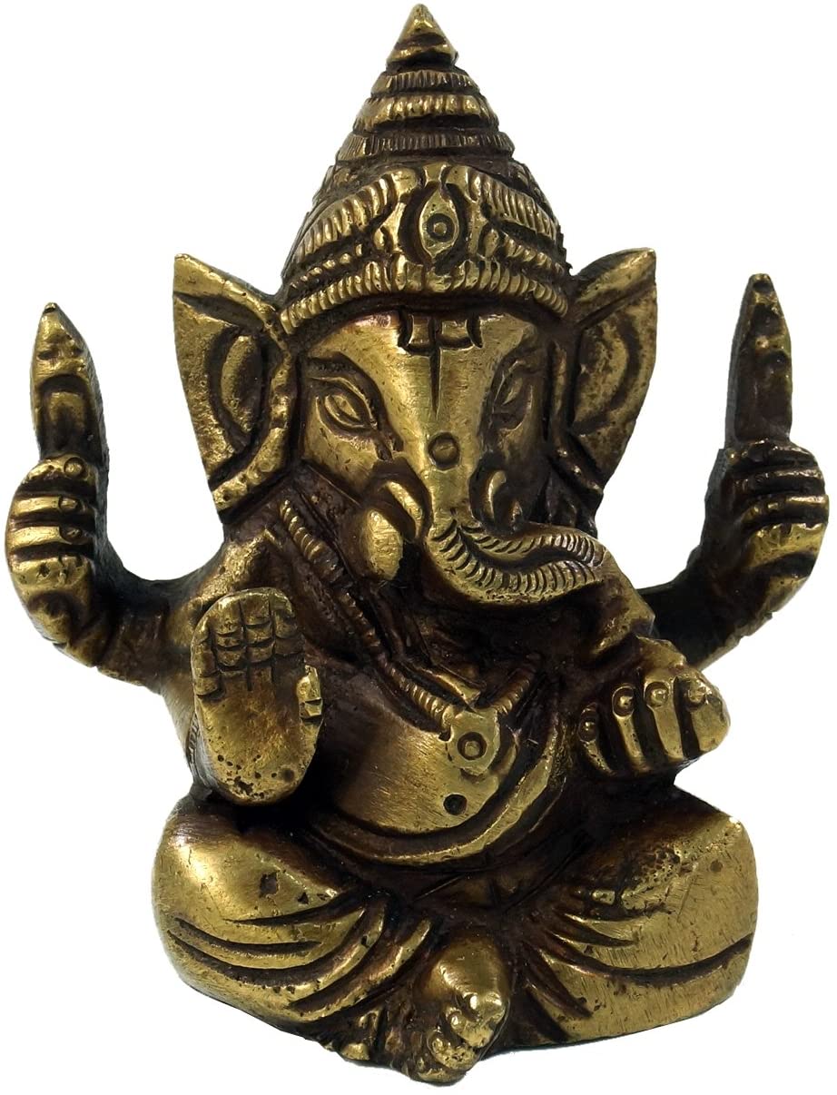 Guru-Shop GURU SHOP Baby Elephant Talisman from India 3.5 cm – Motif 1, Green, Sculptures & Statues