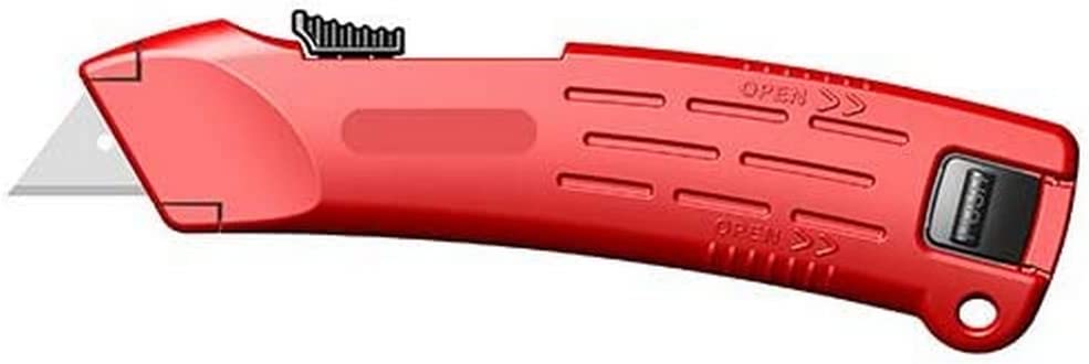 Hesse 485838 Universal Safety Knife (Automatic Blade Retraction Incl. Trapezoidal Blade + Blade End Pot, Cutter Knife Zinc Die-Cast