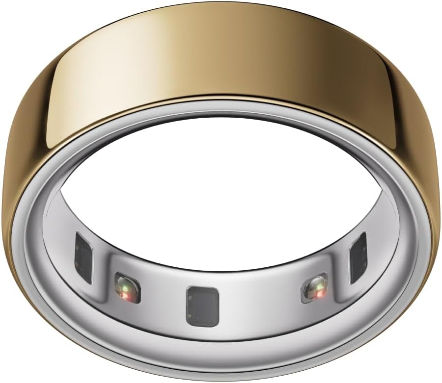 OURA Store Oura Ring 4 - Gold - Size 8 - Smart Ring | Measure First with Oura Ring 4 Sizing Kit | Sleep Tracking Wearable - Heart Rate - Fitness Tracker - Up to 8 Days Battery Life