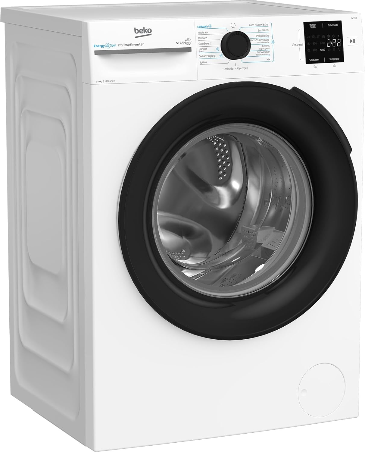 Beko BM3WFU3941X Freestanding Washing Machine, Fully Automatic Washing Machine, 9 kg, EnergySpin Selection 1400 rpm, Hygiene+ Suitable for Allergy Sufferers, Coldwash Water and Time Saving, White
