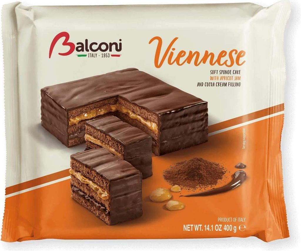 3x Balconi Viennese Chocolate & Apricot Cake, 400g
