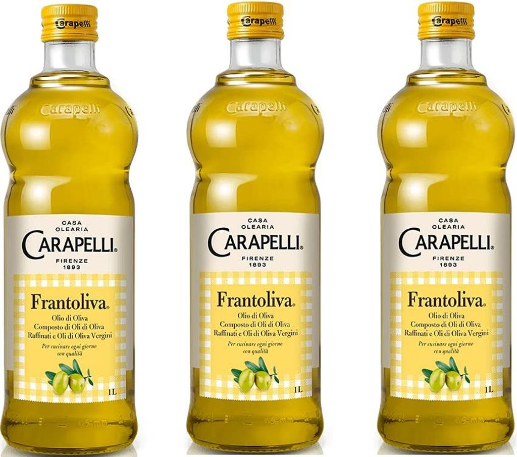 3x Carapelli Frantoliva Olio di Oliva Olive Oil with Refined and Virgin Olive Oils 1Lt 3000 ml