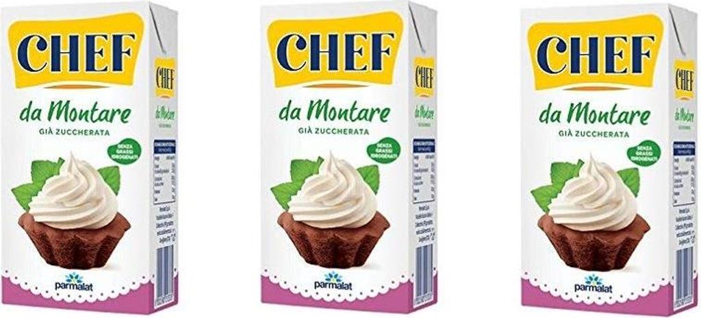 Chef & Sommelier Maxima / Spirit New Design 3x Chef Panna da montare gluten-free sweet cream dessert 500ml