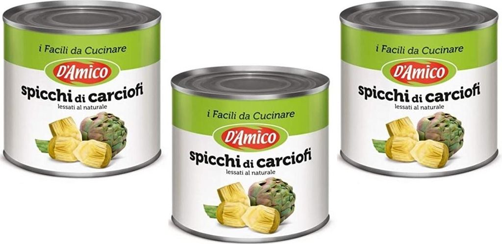 Italian Gourmet E.R. 3x Damico Carciofi a Spicchi Artichokes in Wedges 2500g Can 7500g