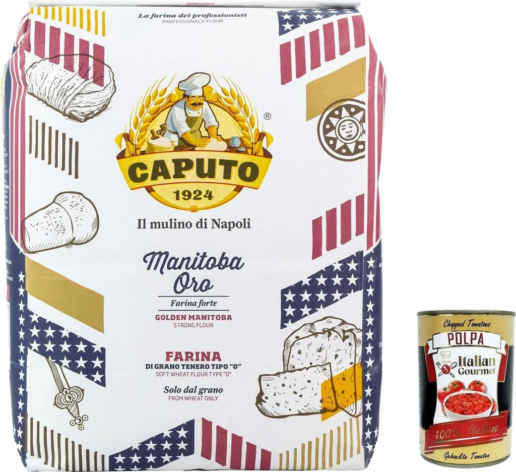3x Farina Molino Caputo Manitoba oro Pizza Napoli pizza flour pizza flour 5kg + Italian Gourmet polpa 400g
