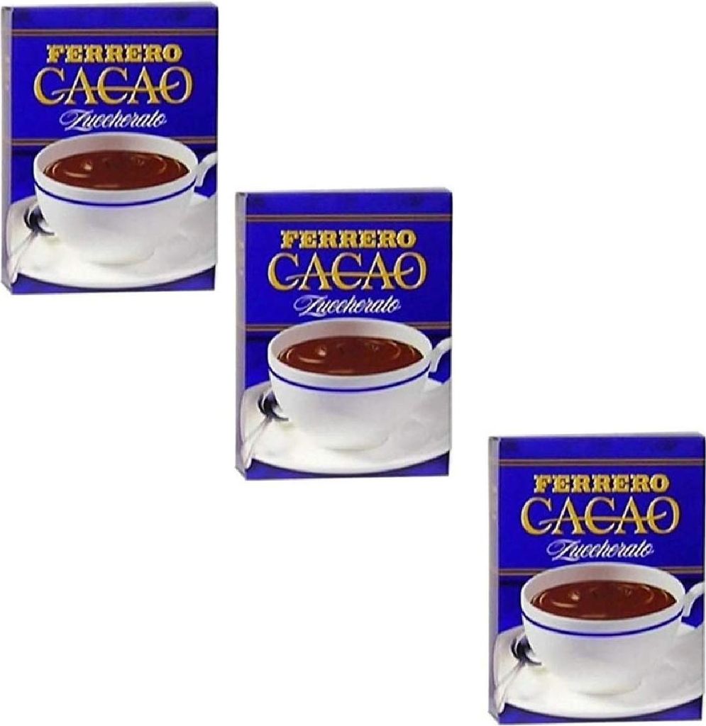 3x Ferrero Cacao zuccherato cocoa powder chocolate 75 g