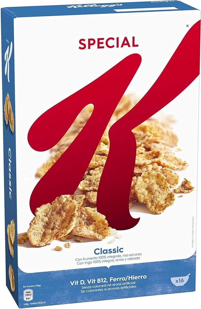 3x Kellogg's Special K Classic Rice Flakes Whole Grain Wheat and Barley with Vitamins and Minerals 300g Cereal Flakes 900g