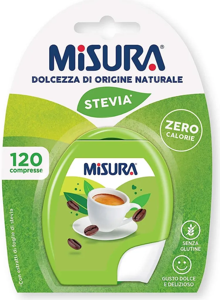 3x Misura Stevia Dolcificante in Compresse, sweetener in tablets, zero calories, gluten-free, open and portable packaging, 120 tablets + Italian gourmet polpa 400g