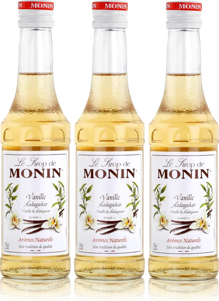 3x Monin vanilla / vanilla syrup, 250 ml bottle 750 ml