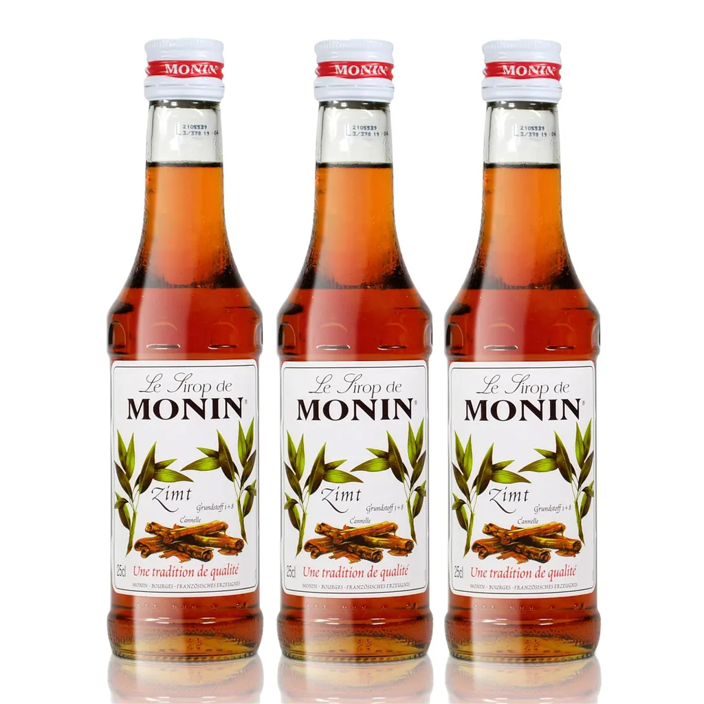 3x Monin Cinnamon Syrup, 250 ml bottle 750 ml