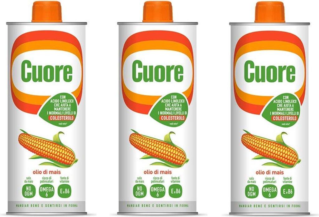 3x Olio cuore olio mais from Italy Corn seed oil Corn caim oil Corn oil Corn oil 1Lt 3000 ml