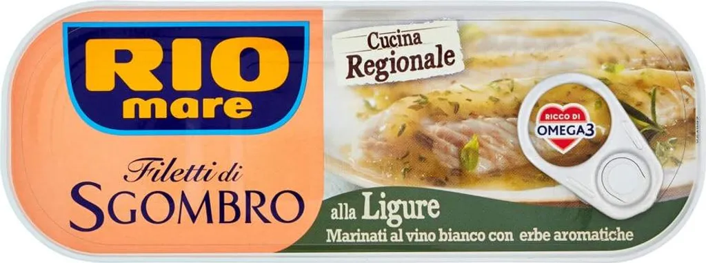 3x Rio Mare Filetti di Sgombro alla Ligure Mackerel fillets marinated in white wine with aromatic herbs 120g rich in Omega 3 360g