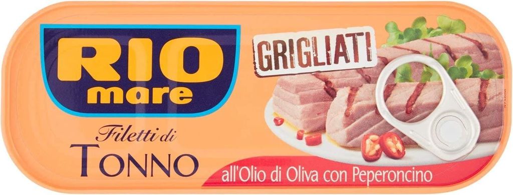 3x Rio Mare Filetti di Tonno Grigliati allolio di oliva con Peperoncino Grilled tuna fillets in olive oil with chili pepper 120g