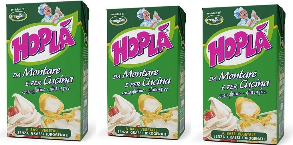 3x Trevalli Hopla Cooking Cream, Gluten-free, vegetable-based, 1000ml