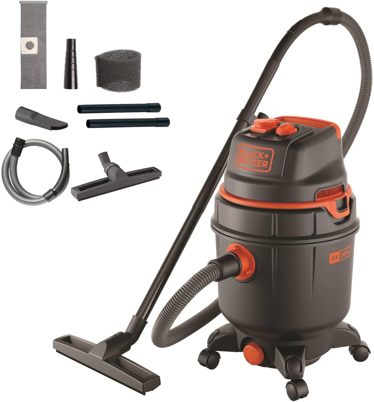 Black and Decker 51687 - Vacuum cleaner (1600W, with 30L deposit, power plug, automatic On/Off function).