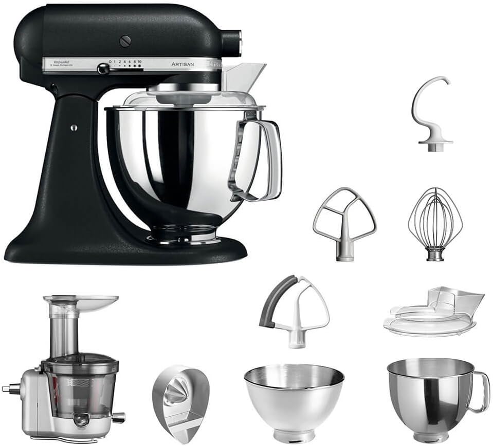 KitchenAid Food Processor | Advantage Set | Artisan 5KSM175PS Juicer Package | Includes Juicer Attachment, Lemon Press and Standard Accessories (Cast Iron Black)