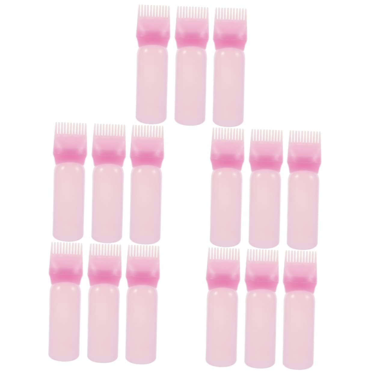 Lurrose Pack of 15 Medicine Bottle Hair Oil Applicator Root Bottle Hair Oil Bottle Applicator Plastic Hair Dye Pink Cleaning Bottle Hair Bottle Applicator Hair Colour Root Comb