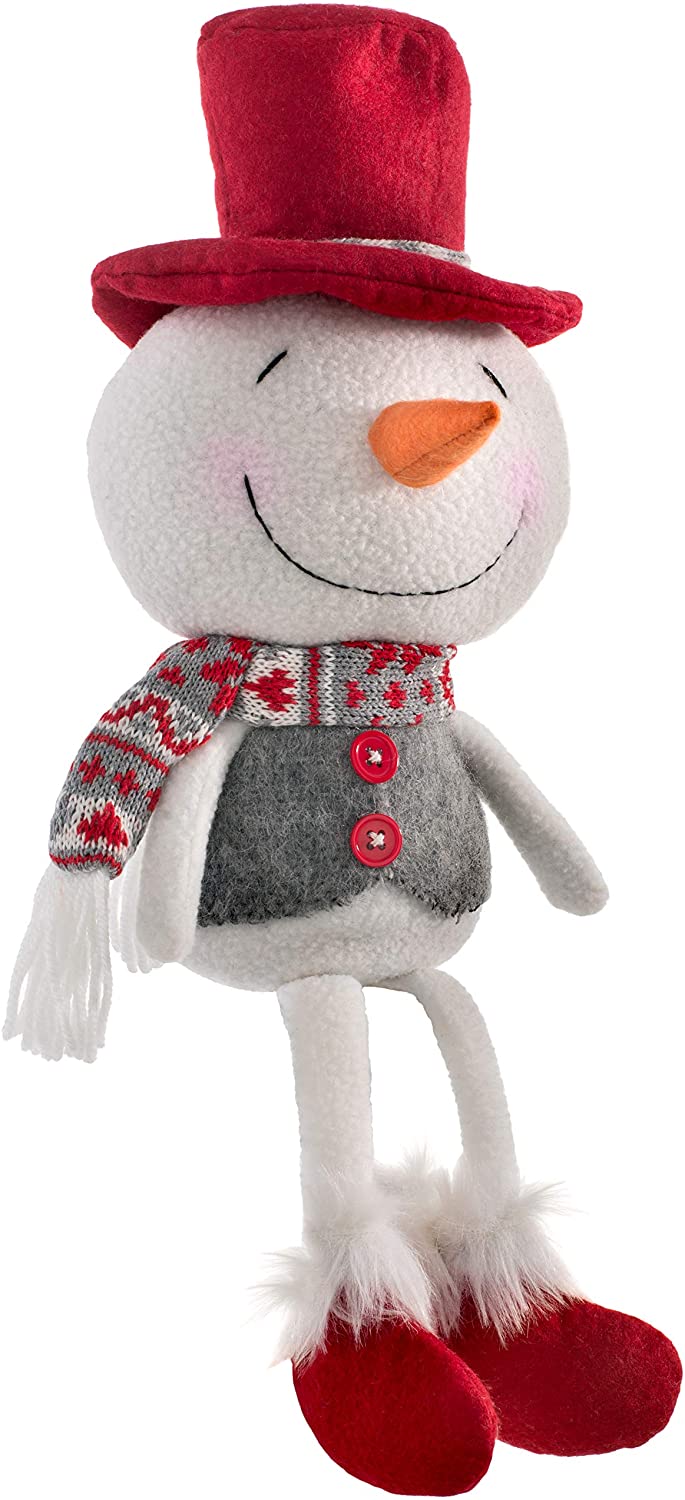 WeRChristmas 33cm Sitting Snowman Ornament - Multi-Colour