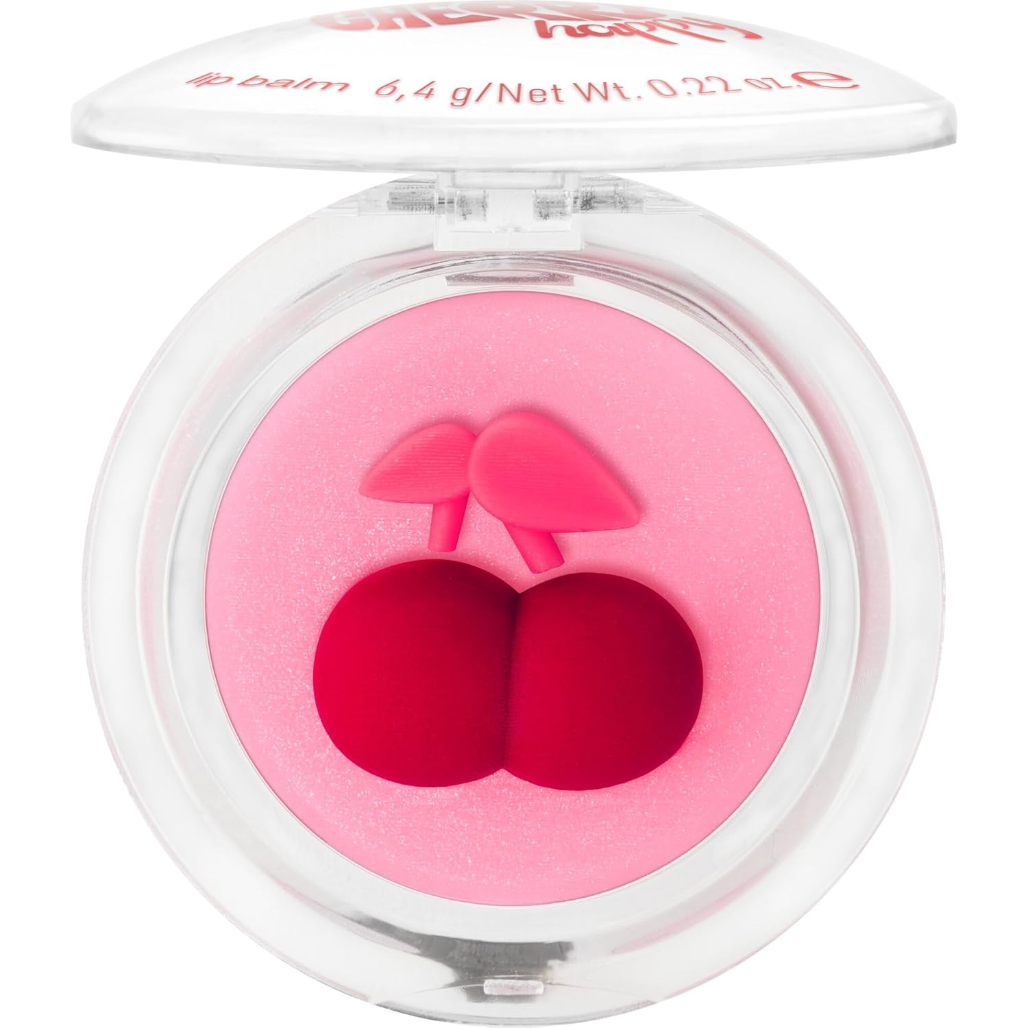 essence cosmetics essence SO CHERRY happy lip balm, no. 01, pink, nourishing, translucent, vegan, paraben-free, no microplastic particles, nanoparticles free, pack of 1 (6.4 g)