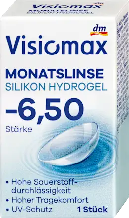 Visiomax Silicone hydrogel monthly contact lens, diopter -6.50, 1 pc