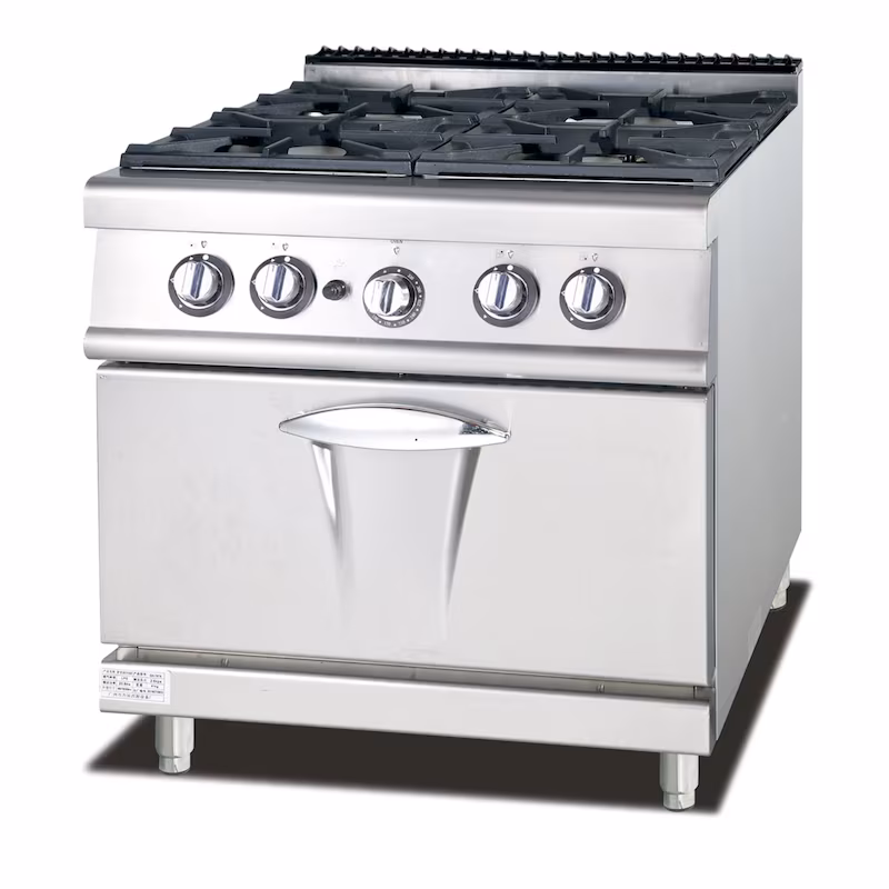 Ristoattrezzature 4-burner gas hob with pilot light, piezo ignition and gas oven S/70 80x70 cm