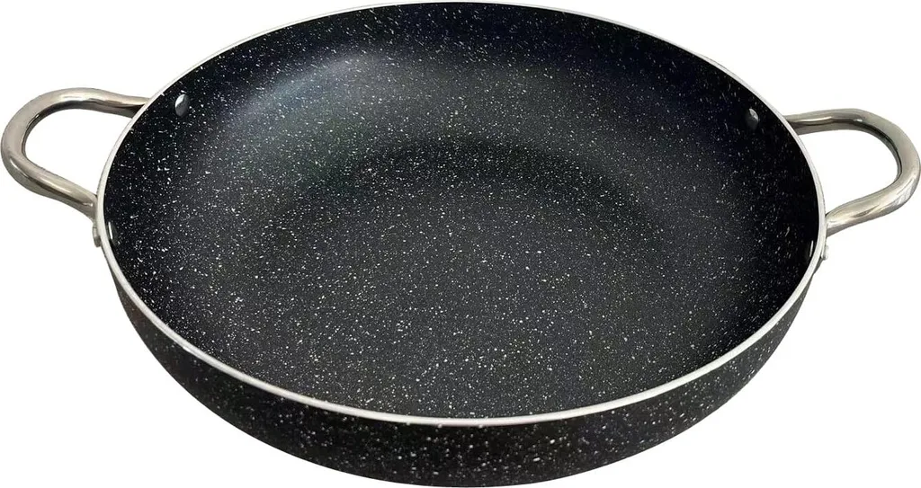 GMD COOKWARE 40 cm food-safe aluminum frying pan with 2 steel handles