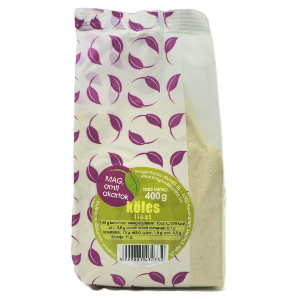 Klorofill Bt. 400g millet flour, gluten-free, vegan.