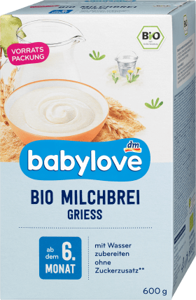 babylove Evening porridge milk organic semolina from 6th month, 600 g