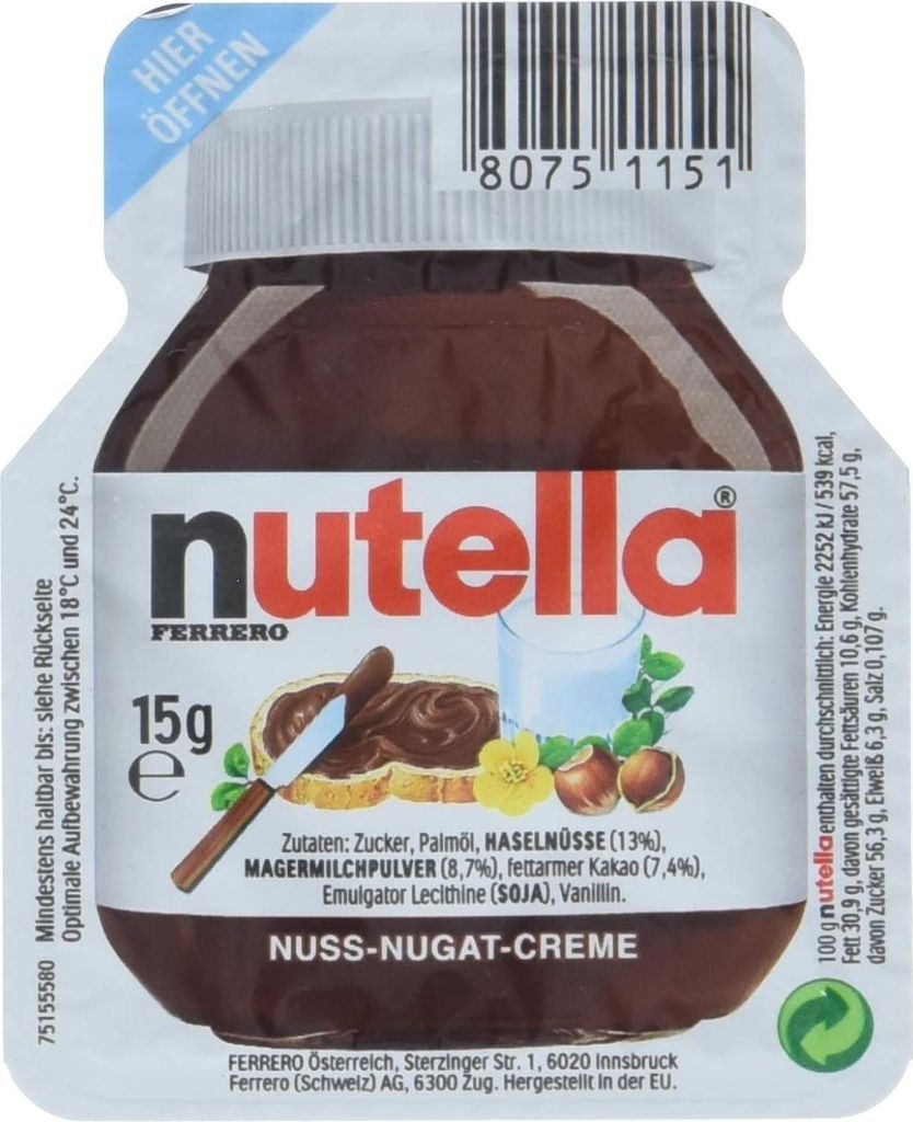 40x Ferrero Nutella Hazelnut-Nougat Cream Spread Portion Pack 15g