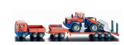 4113 Siku Low Loader With Fourwheel Loader Colour Orange Blue