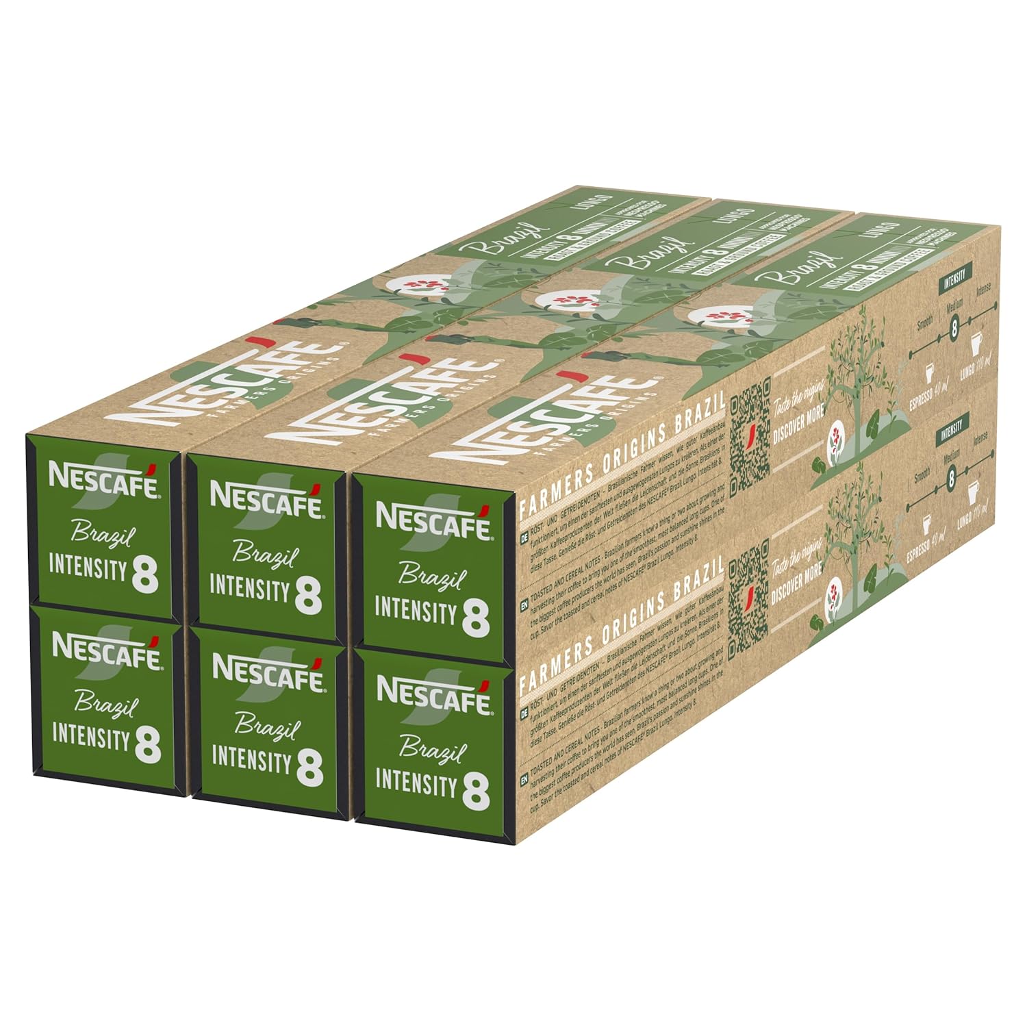 NESCAFÉ Farmers Origins Brazil Lungo 6 x 10 coffee capsules - Coffee capsules for Nespresso machines