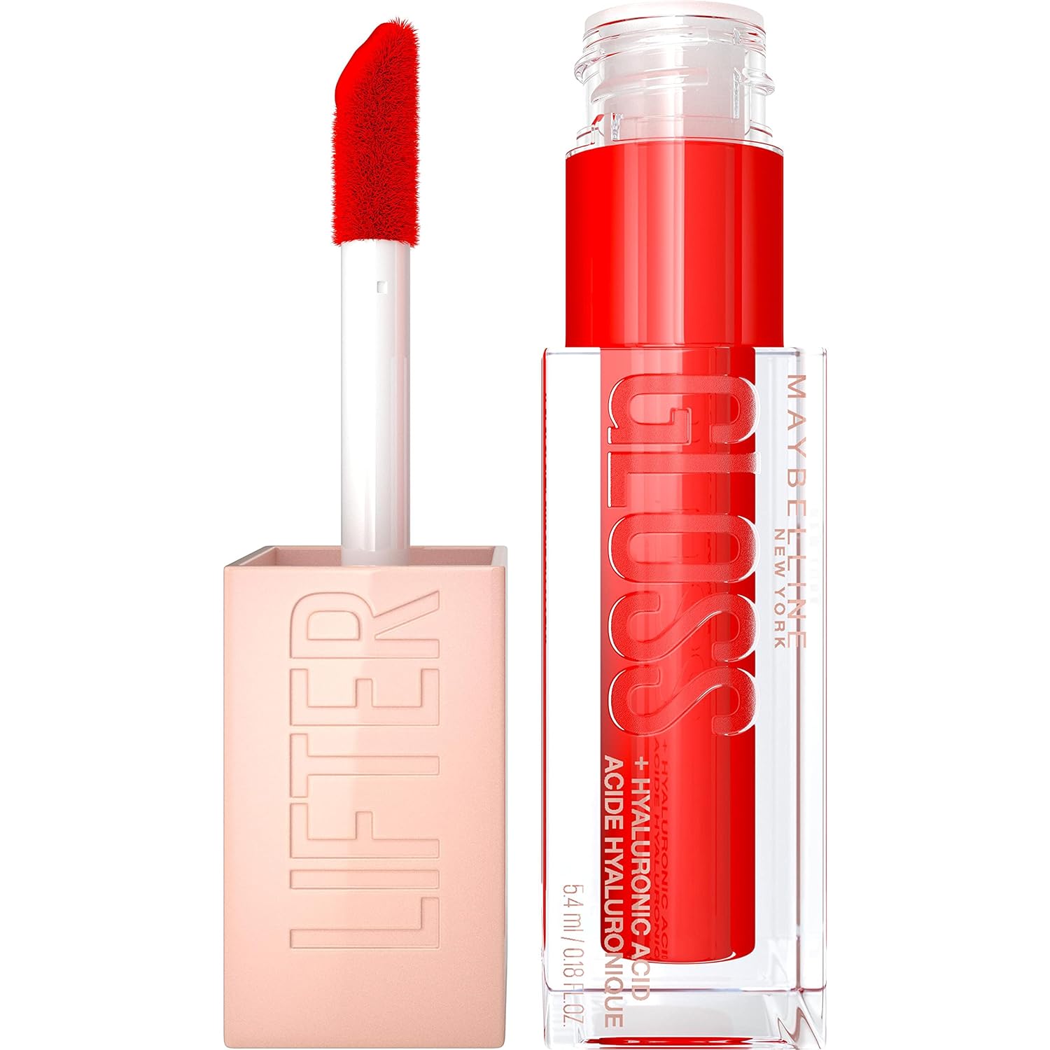Maybelline New York Shiny Lip Gloss for Full-Like Lips, Moisturising, with Hyaluronic Acid, LIFTER GLOSS CANDY Drop, Color: No. 023 Liquorice (red) 1 x 5.4 ml