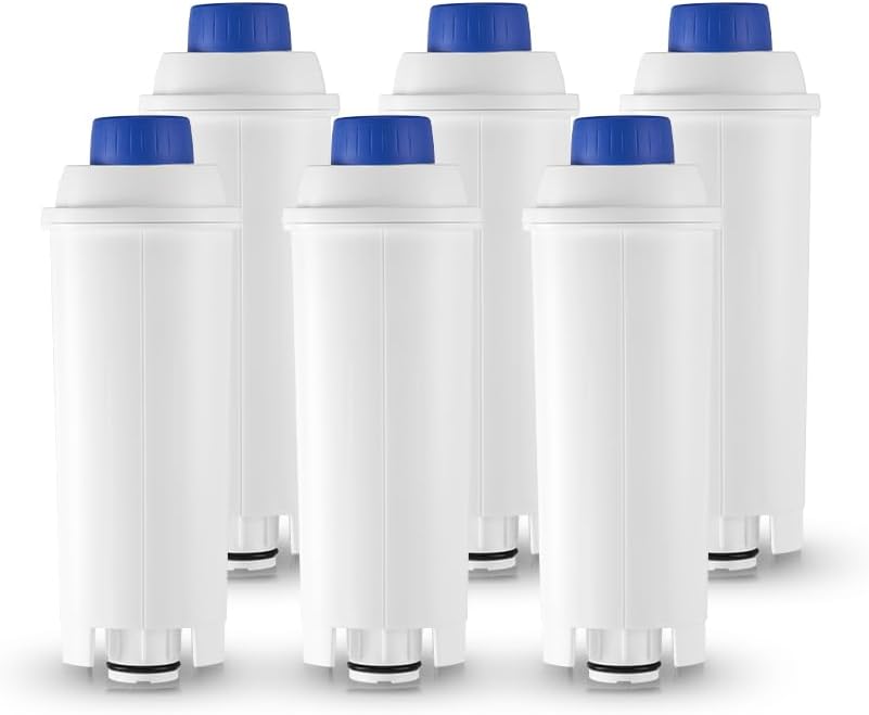 6 Pieces Water Filter Coffee Machine Filter Replacement for De\'Longhi DLSC002 9310926 SER3017 5513292811 Including Various Models from ECAM, ESAM