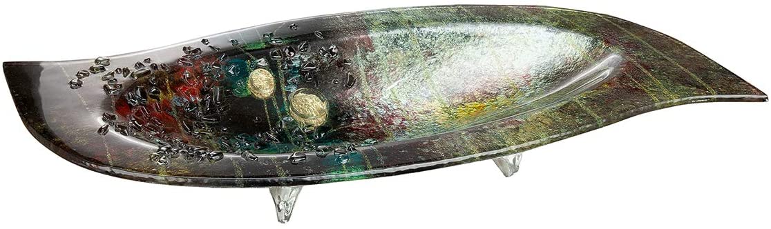 GILDE GLAS art Design bowl - decorative object handmade from glass width 48 cm.