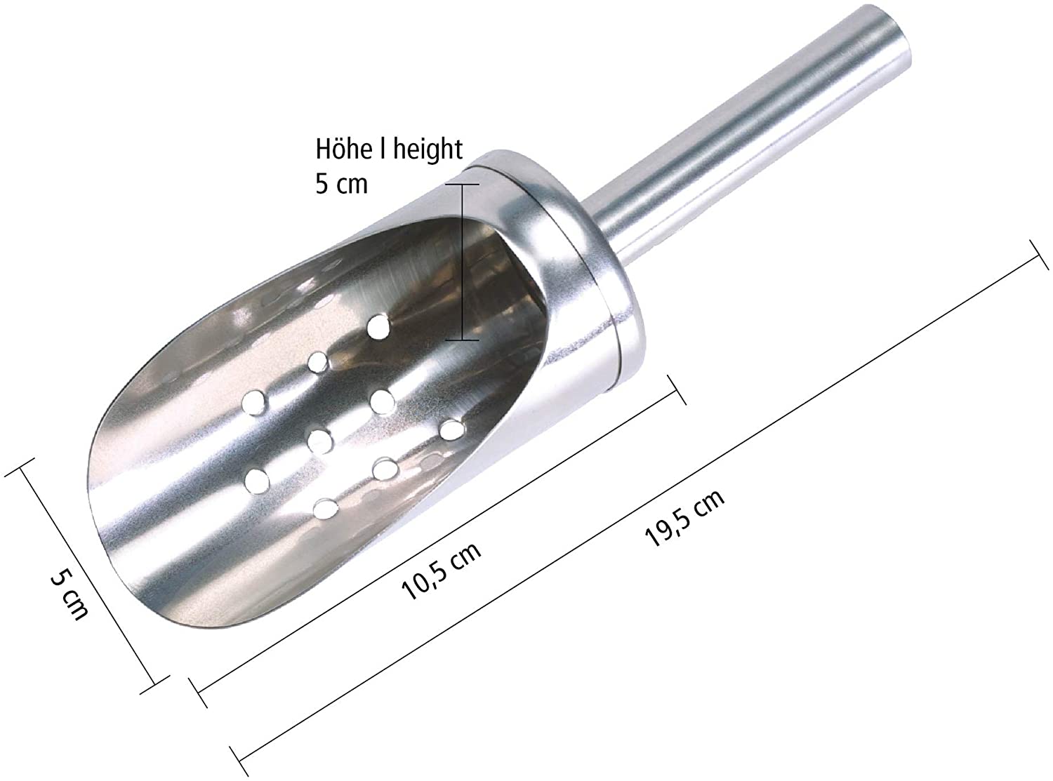 APS Ice scoop 20 cm stainless steel