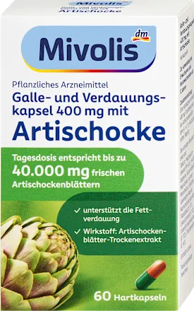 Mivolis Gallbladder and digestive capsules 400 mg with artichoke, 60 capsules, 62 g