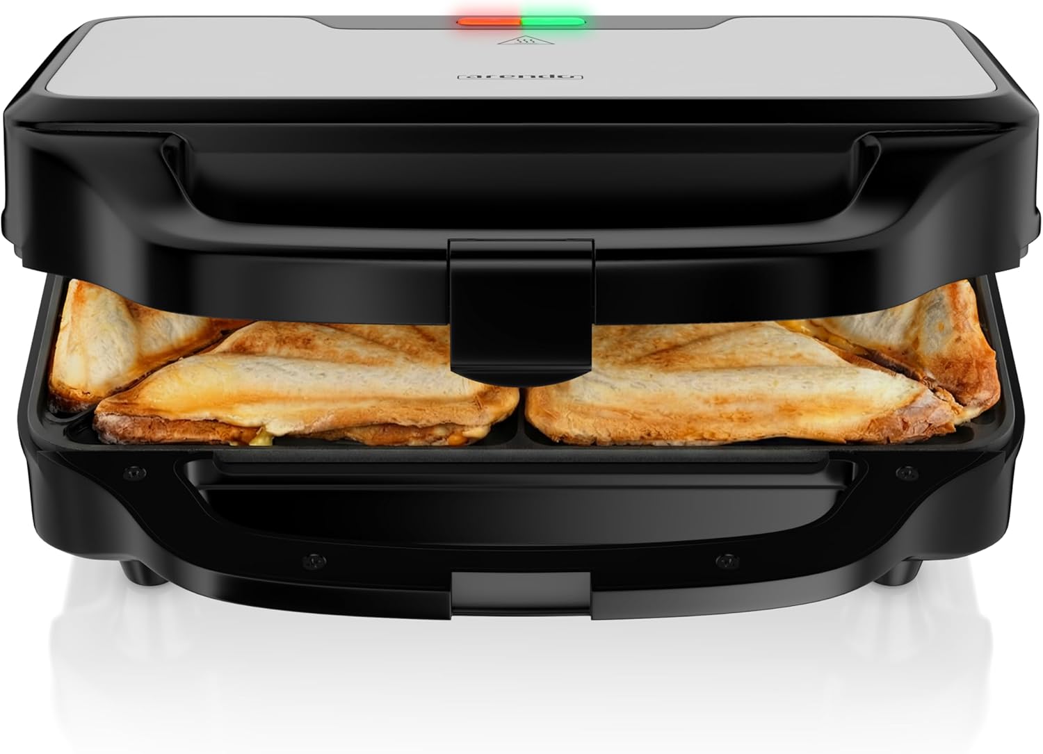 Arendo - Non-Stick Sandwich Maker - 900W - Automatic Temperature Control - Safety Lock - Sandwich Maker - Sandwich Toaster for Sandwiches, Toast, Hot Snacks