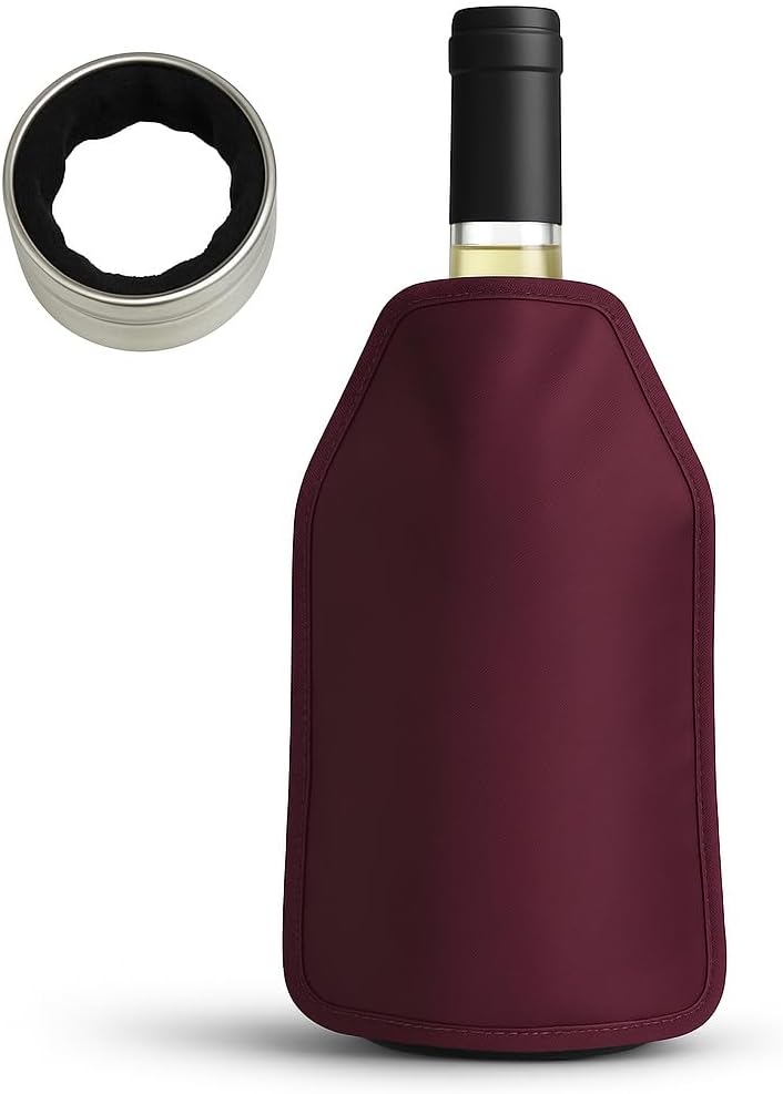 Manjemar Wine Bottle Cooler + Drip Ring | Wine Bottle Cover for Cooling Drinks | Durable and Easy-Care Material, Includes Drip-Proof Ring