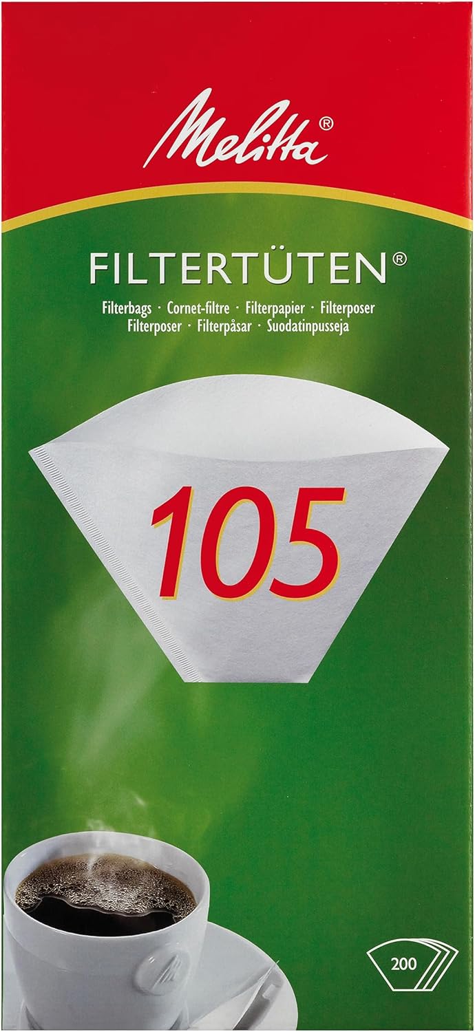 Box Melitta filter bags 105, natural brown pack of 200.