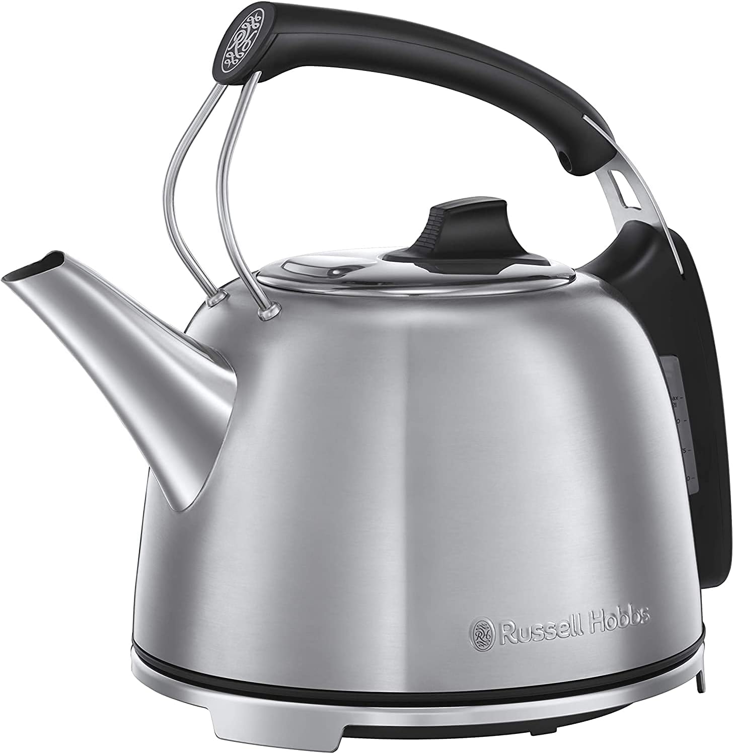 Russell Hobbs Kettle Stainless Steel Retro 65th Anniversary Model, 1.2 L, 2400 W, Quick Boil Function, Perfect Pour Spout, Water Level Indicator, Vintage Tea Maker 25860-70