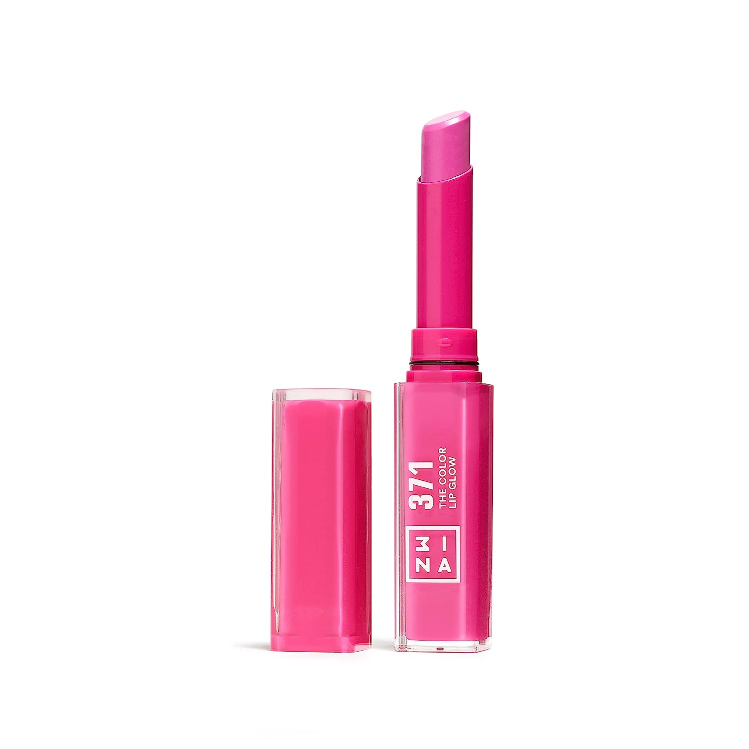 3ina Makeup - The Color Lip Glow 371 - Hot Pink Lipstick - Glowy Juicy Lip Pen with Vitamin E for Nourishing Lips - Lip Balm Highly Pigmented - Vegan - Cruelty Free